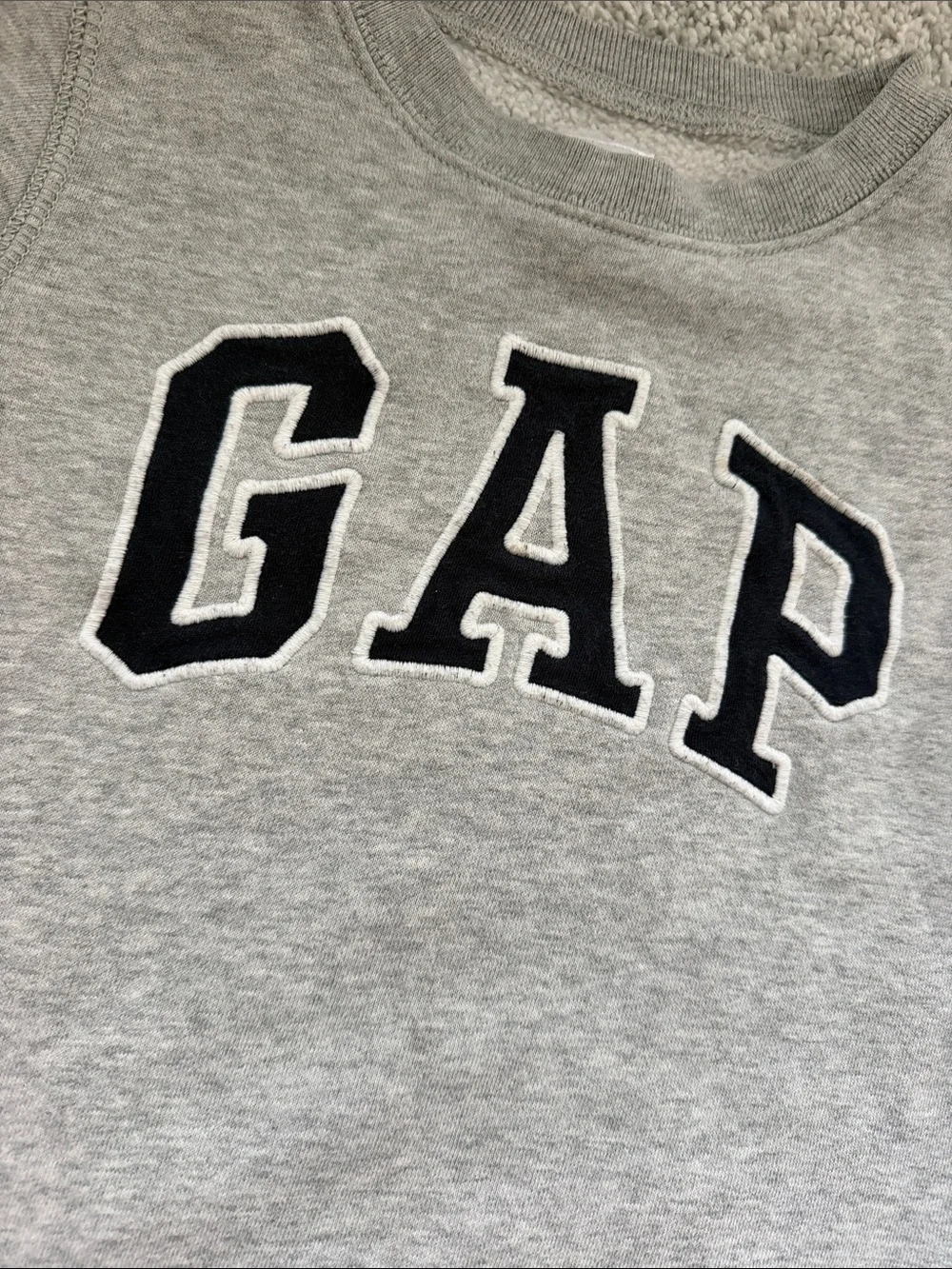 GAP Kids Light Gray Sweatshirt with Navy Logo